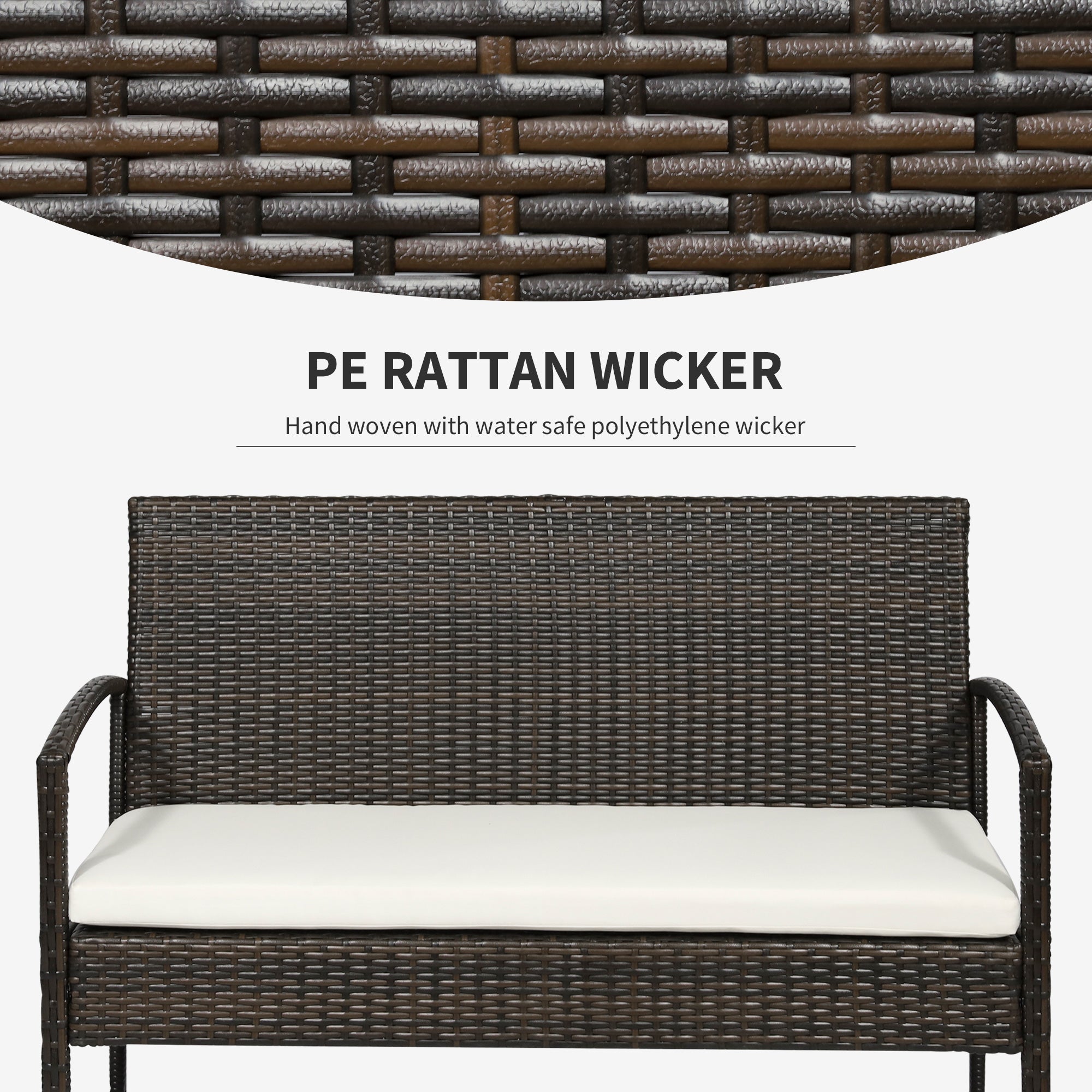 4-Piece PE Rattan Outdoor Furniture Set with Cushions & Coffee Table