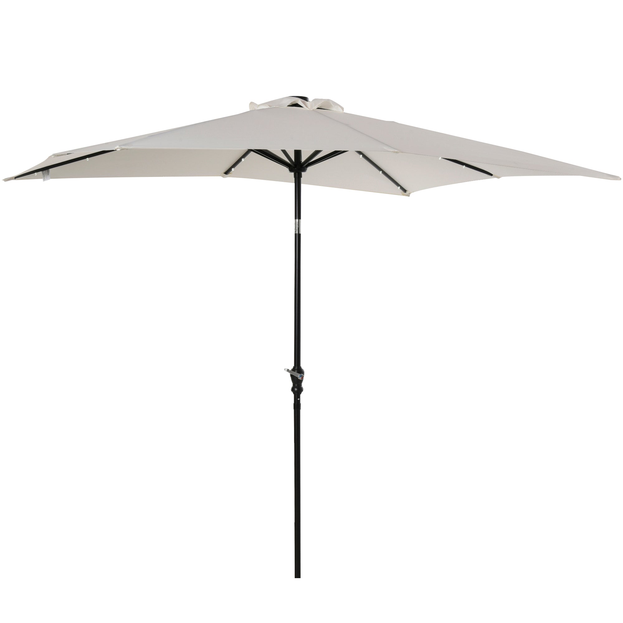 9 ft Solar LED Patio Umbrella with Tilt, Crank, and Vent – Outdoor Market Umbrella for Backyard, Deck, Pool