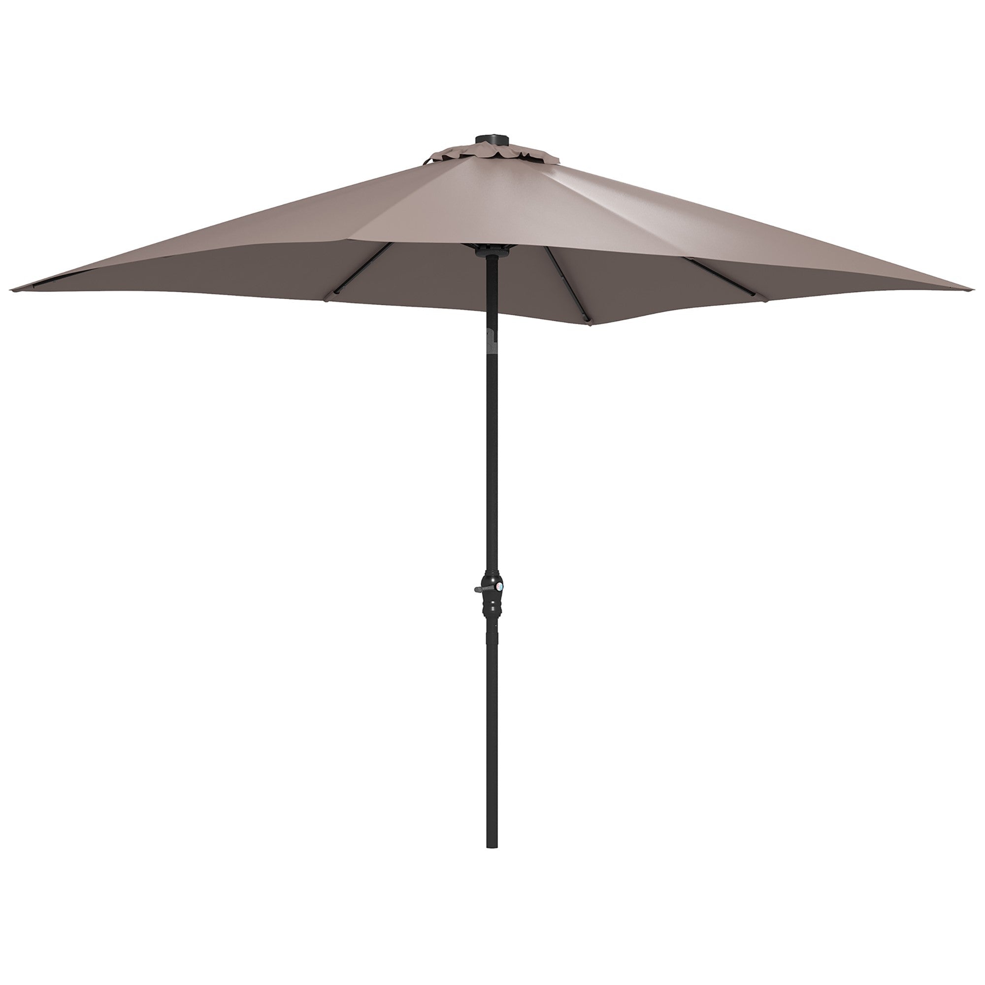 9 ft Solar LED Patio Umbrella with Tilt, Crank, and Vent – Outdoor Market Umbrella for Backyard, Deck, Pool